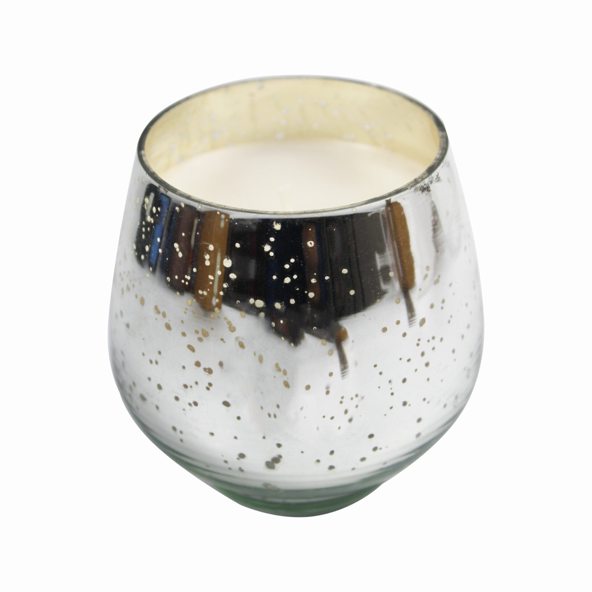 Mercury Glass Silver Colored Jar Candle for Gift & Home Decor