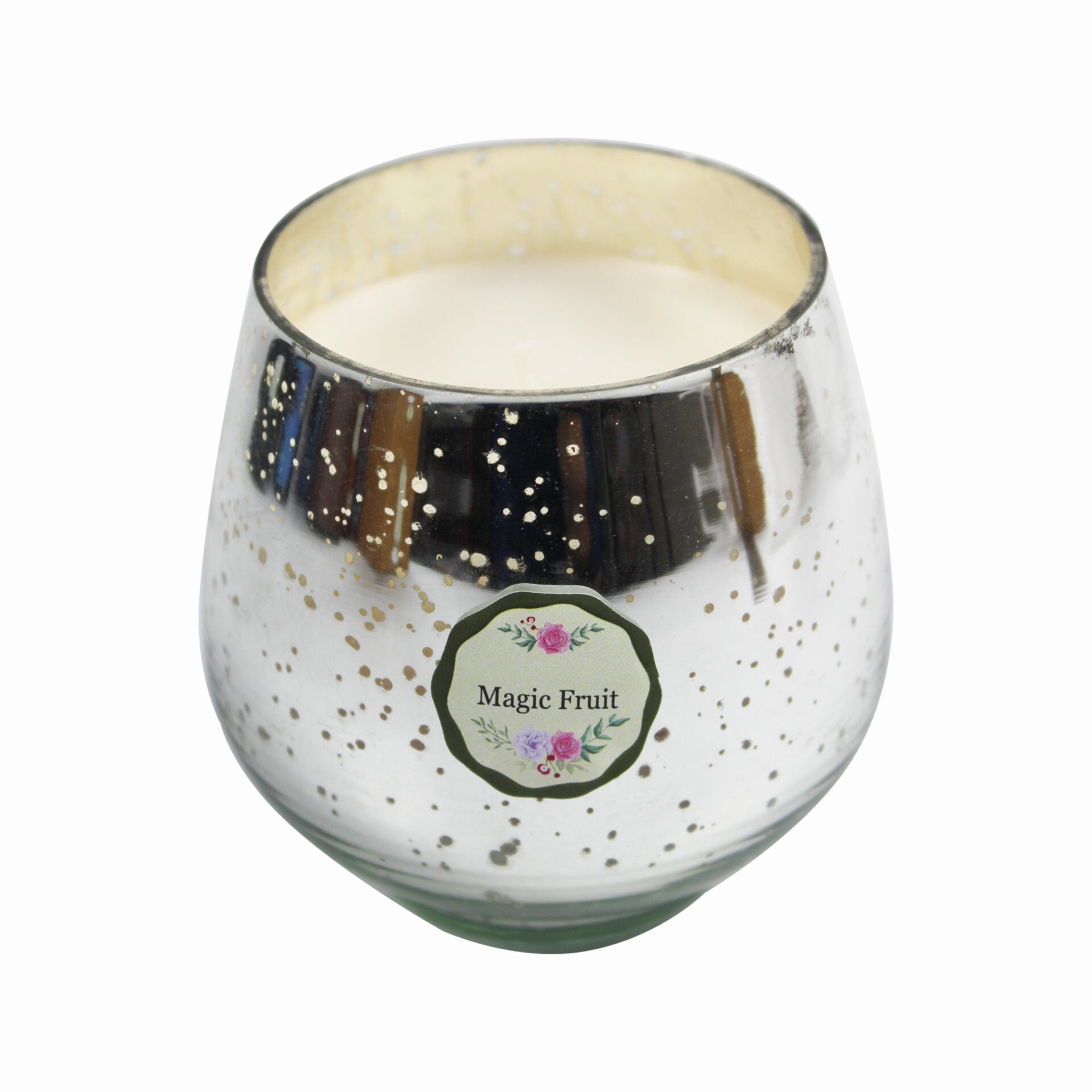 Mercury Glass Silver Color Colored Jar Candle for Gift & Home Decor