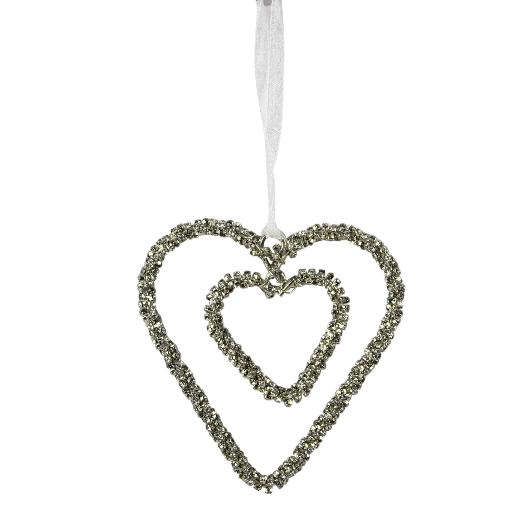 Set of 4 Beaded Heart Shaped for Christmas Decoration