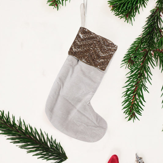 White Stocking for Christmas Tree Decoration