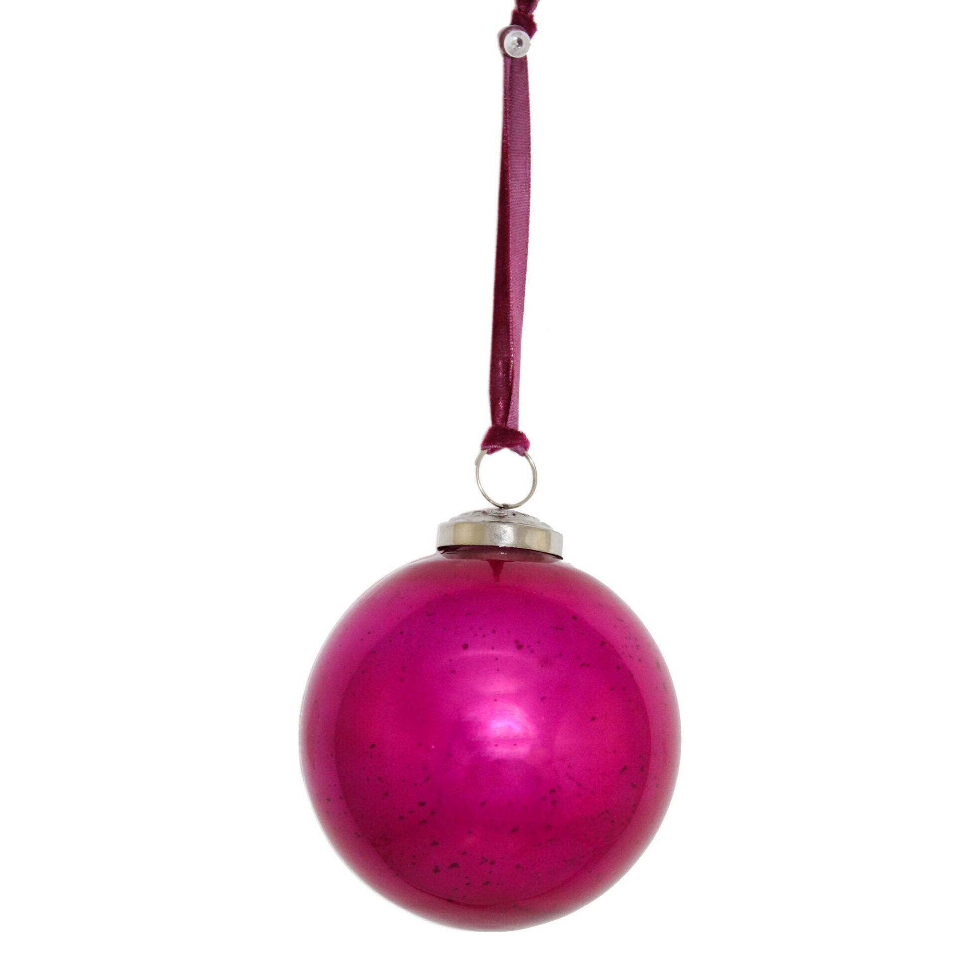 Set of 4 Pink Glass Christmas Tree Decorative Balls