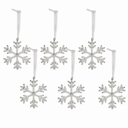 Set of 6 Beaded Snowflake for Christmas Tree Decoration