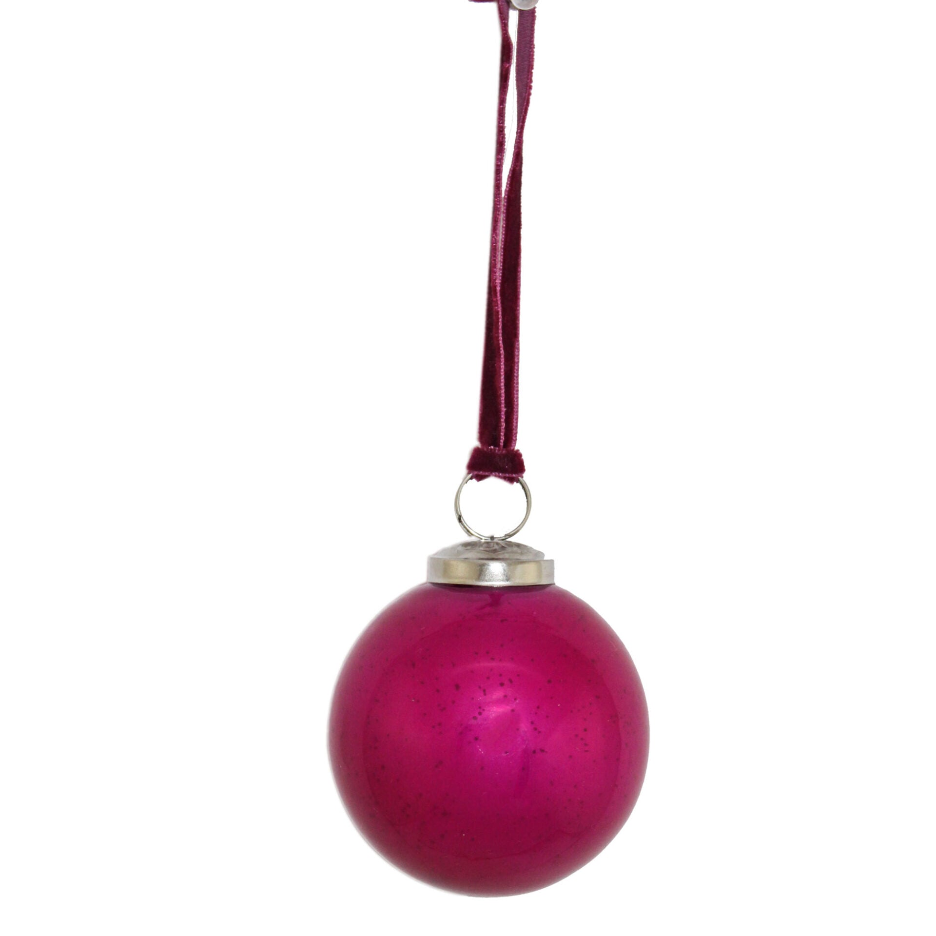 Set of 6 Pink Glass Christmas Tree Decorative Balls