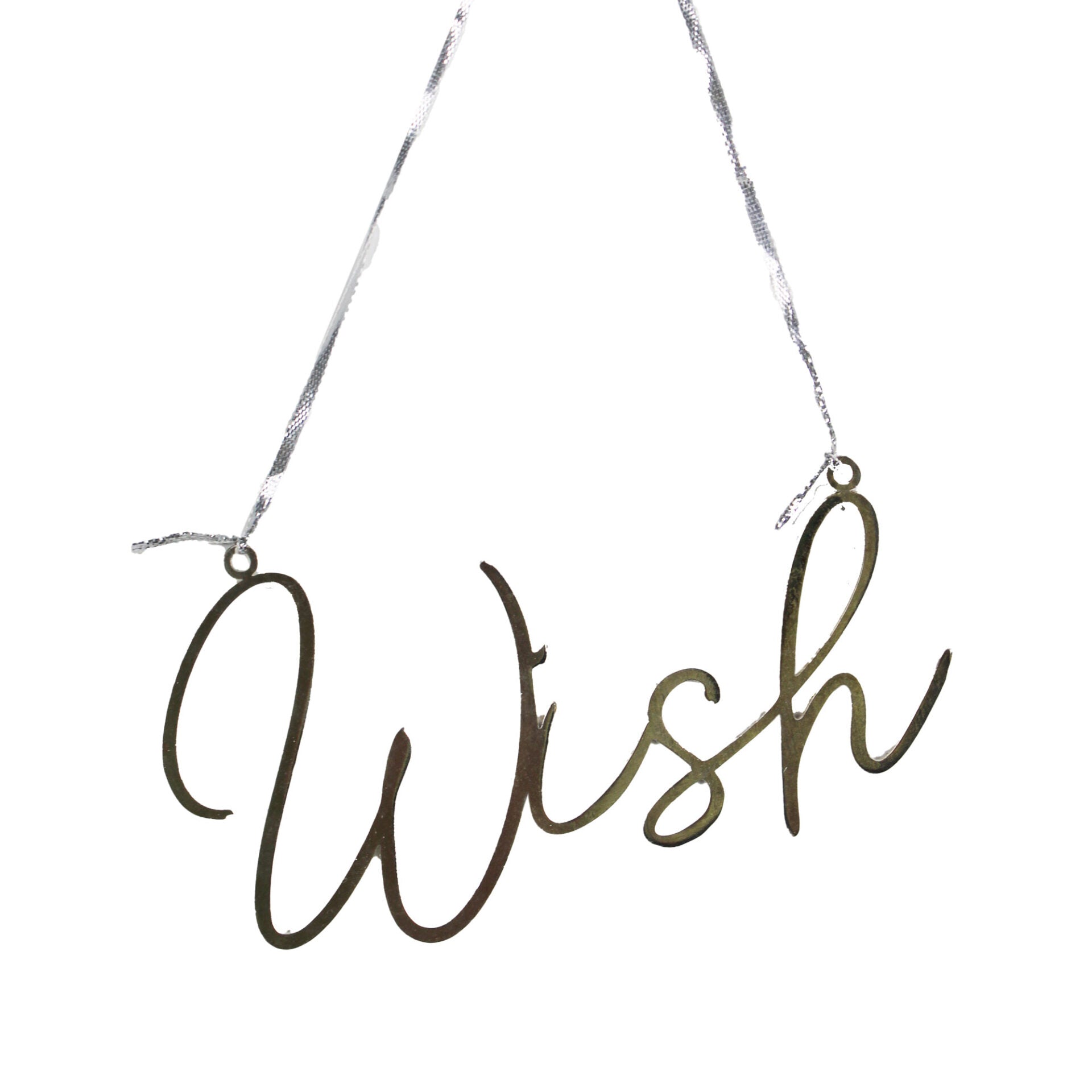 Set of 4 Metal Wish Shaped Christmas Decoration