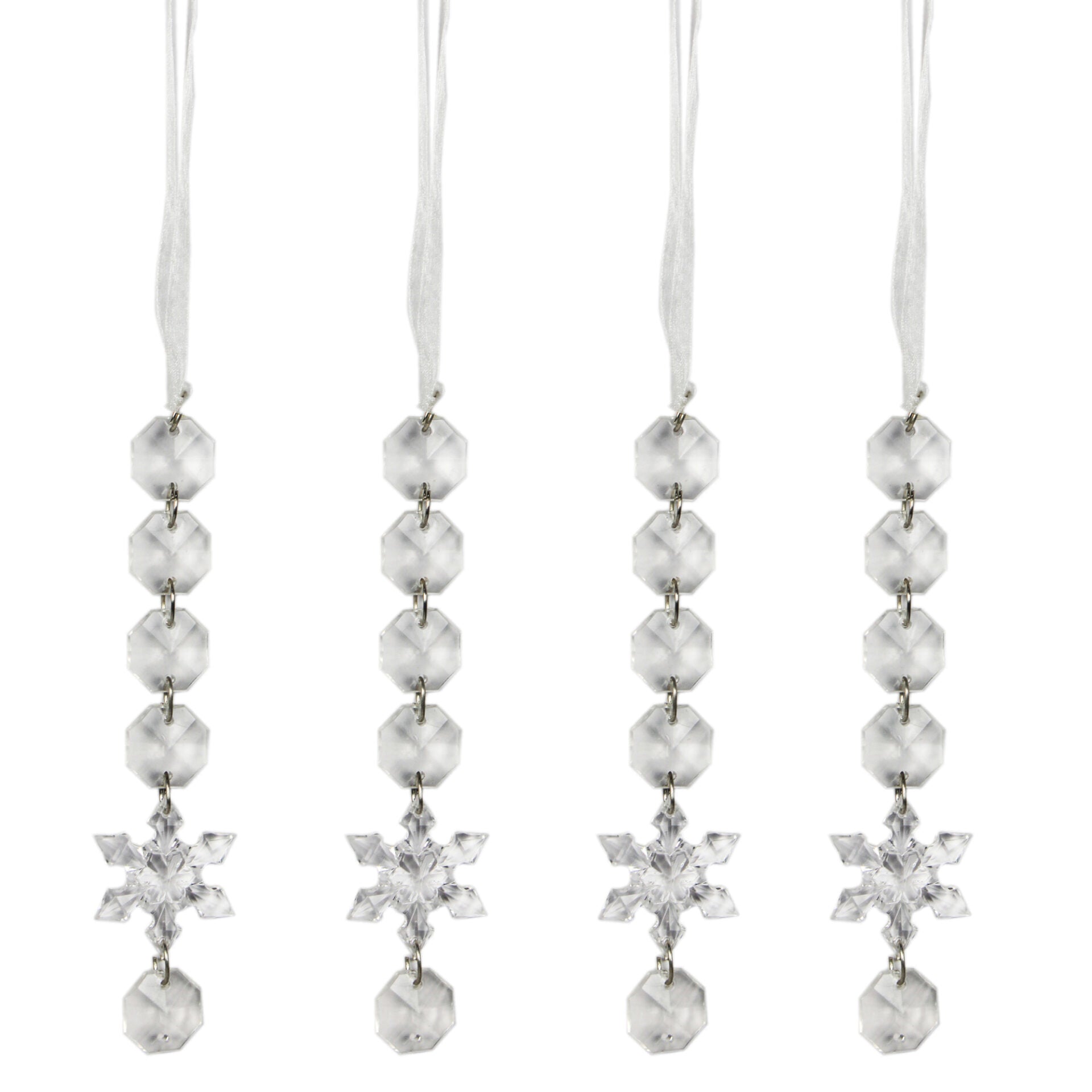Set of 4 Jewelled Christmas Hanging Ornaments