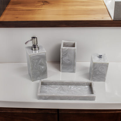 Grey Resin Bath Set of 4 Pcs.