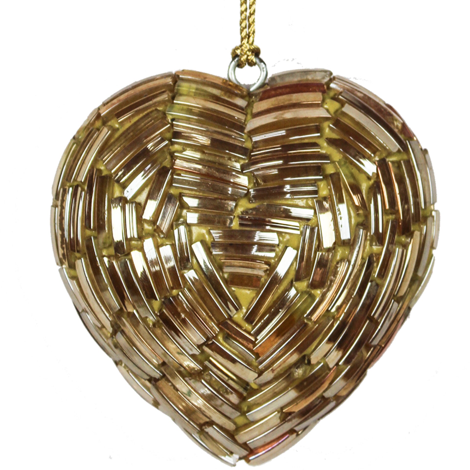 Set of 4 Glass Heart Shaped Christmas Tree Ornament