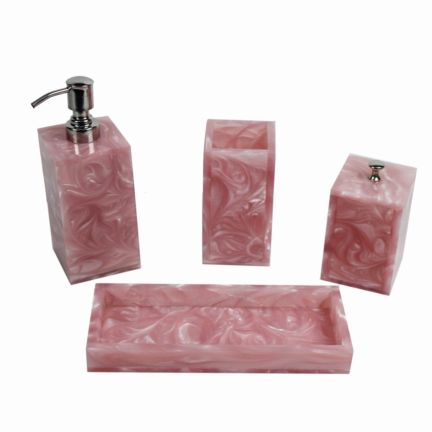 Pink Resin Bath Set of 4 Pcs.