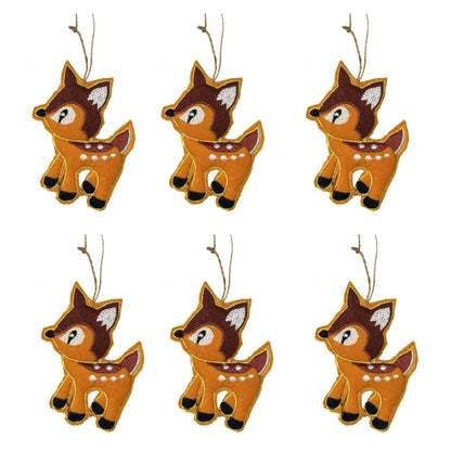 Set of 4 Baby Reindeer Shaped Ornaments for Christmas Tree Decoration