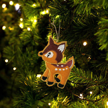 Set of 4 Baby Reindeer Shaped Ornaments for Christmas Tree Decoration