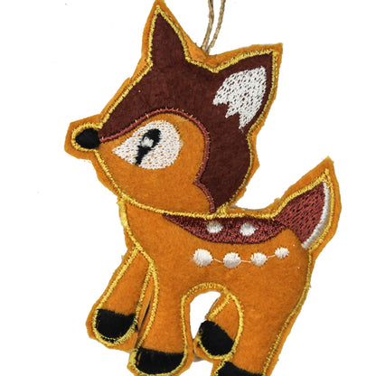 Set of 4 Baby Reindeer Shaped Ornaments for Christmas Tree Decoration