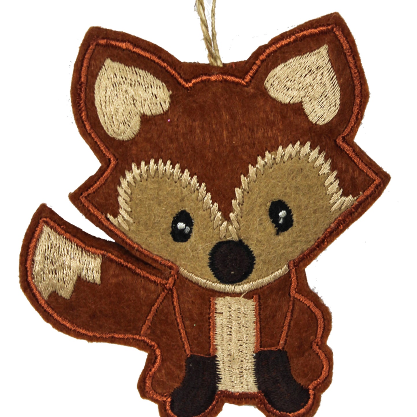 Set of 4 Fox Shaped Christmas Tree Hanging Ornaments