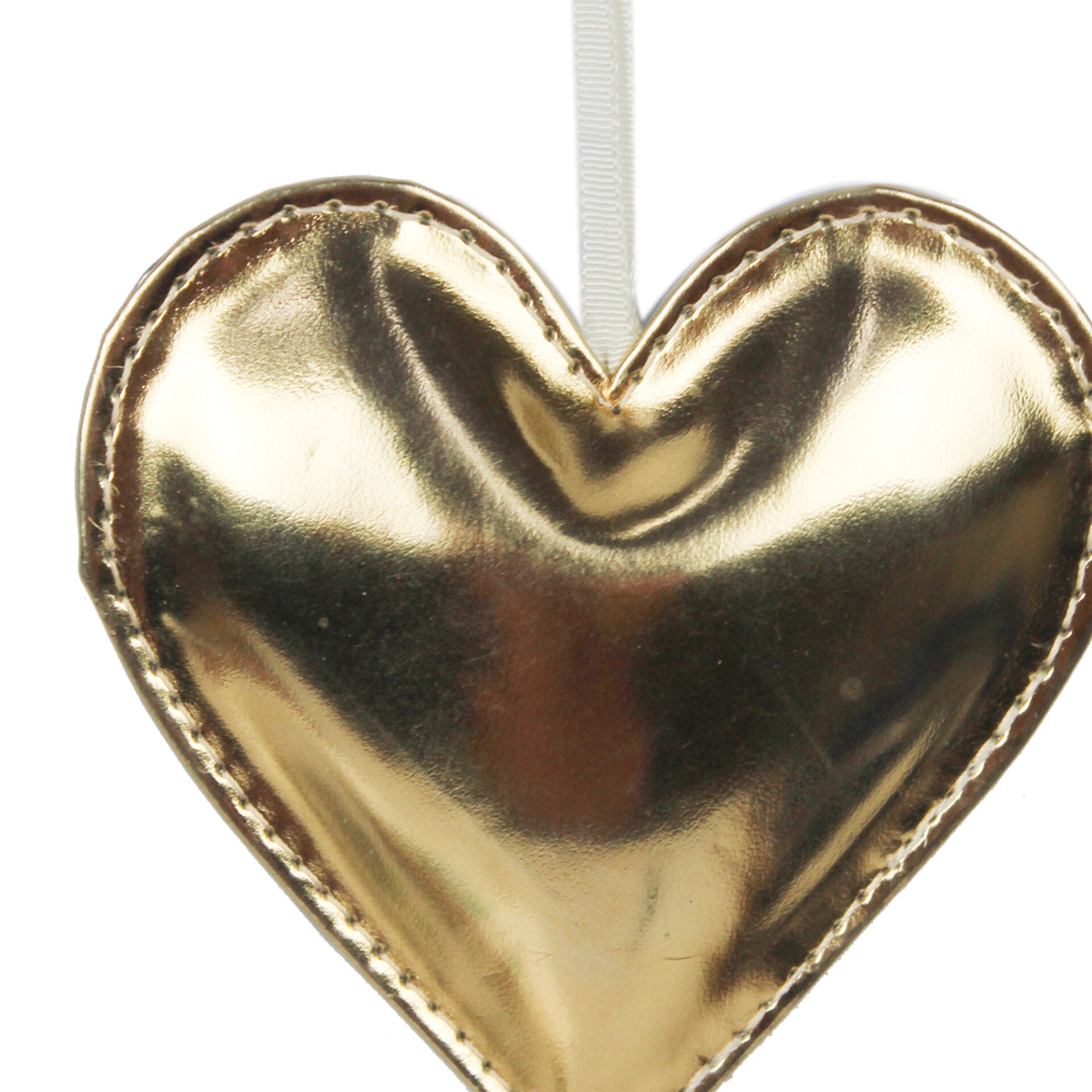 Set of 4 Leatherite "HEART" Shaped Christmas Ornaments