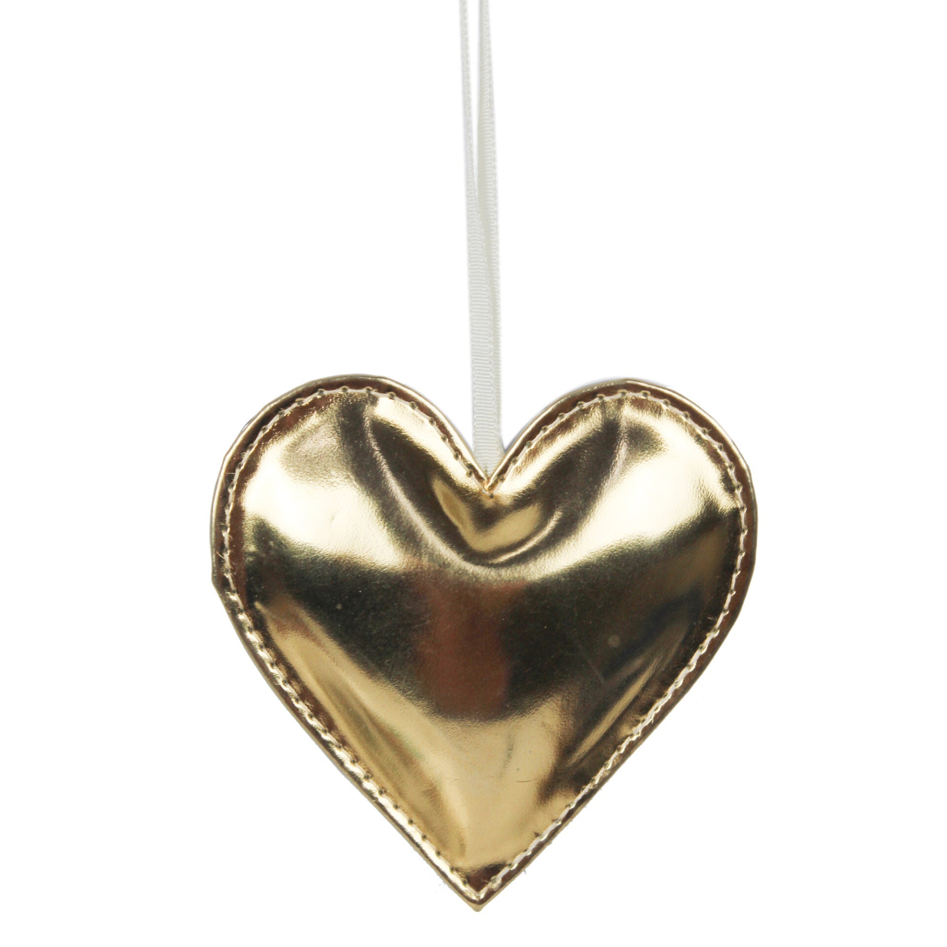 Set of 4 Leatherite "HEART" Shaped Christmas Ornaments