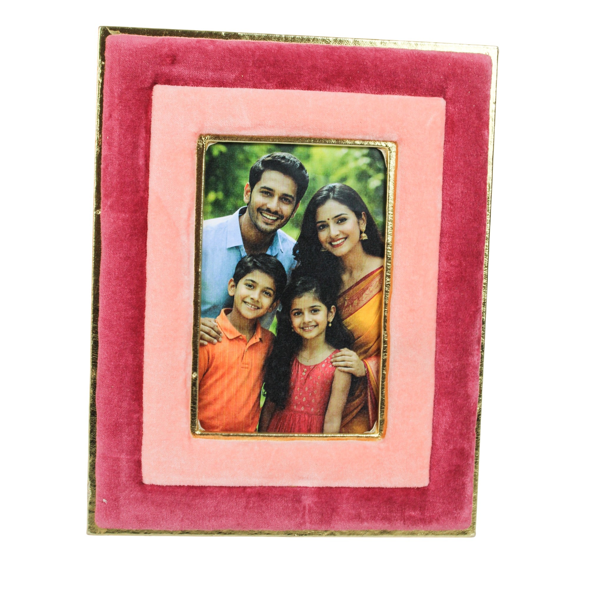 Sunset Blush Dual-Tone Velvet Photo Frame 