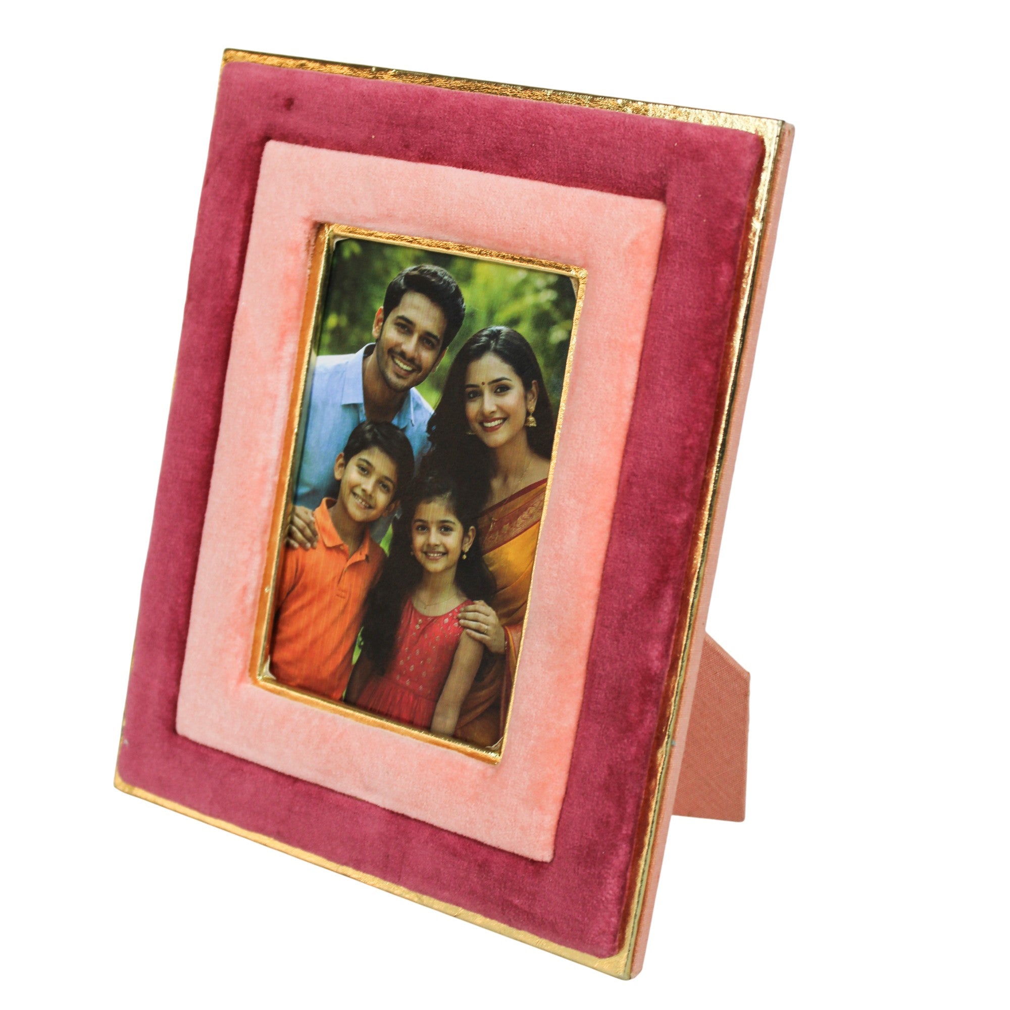 Sunset Blush Dual-Tone Velvet Photo Frame