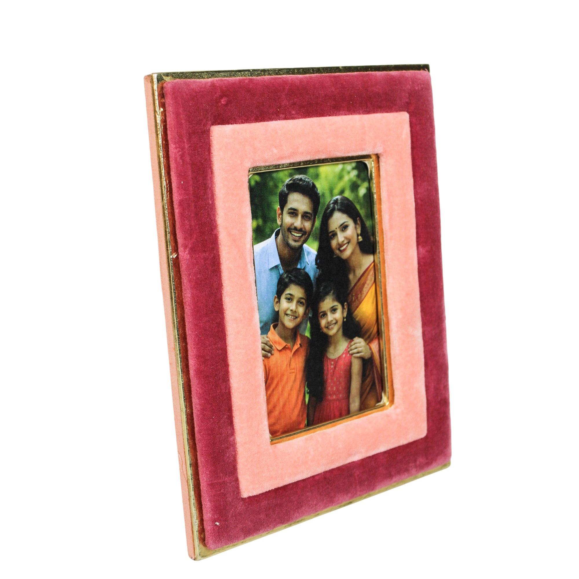 Sunset Blush Dual-Tone Velvet Photo Frame