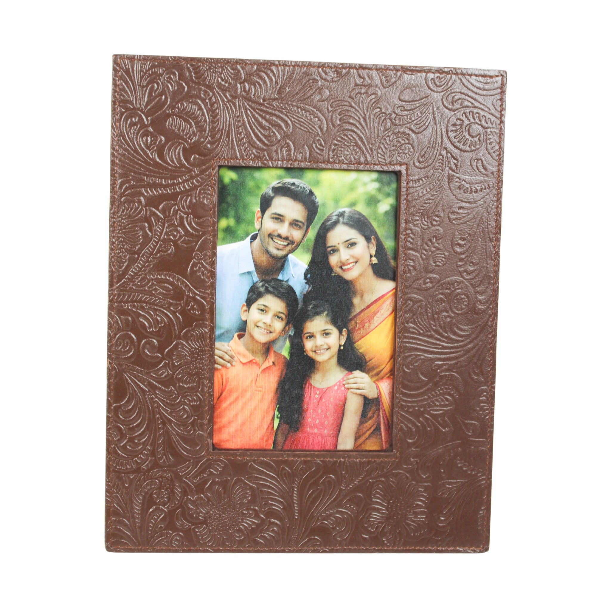  Heritage Cocoa Embossed Floral Photo Frame 