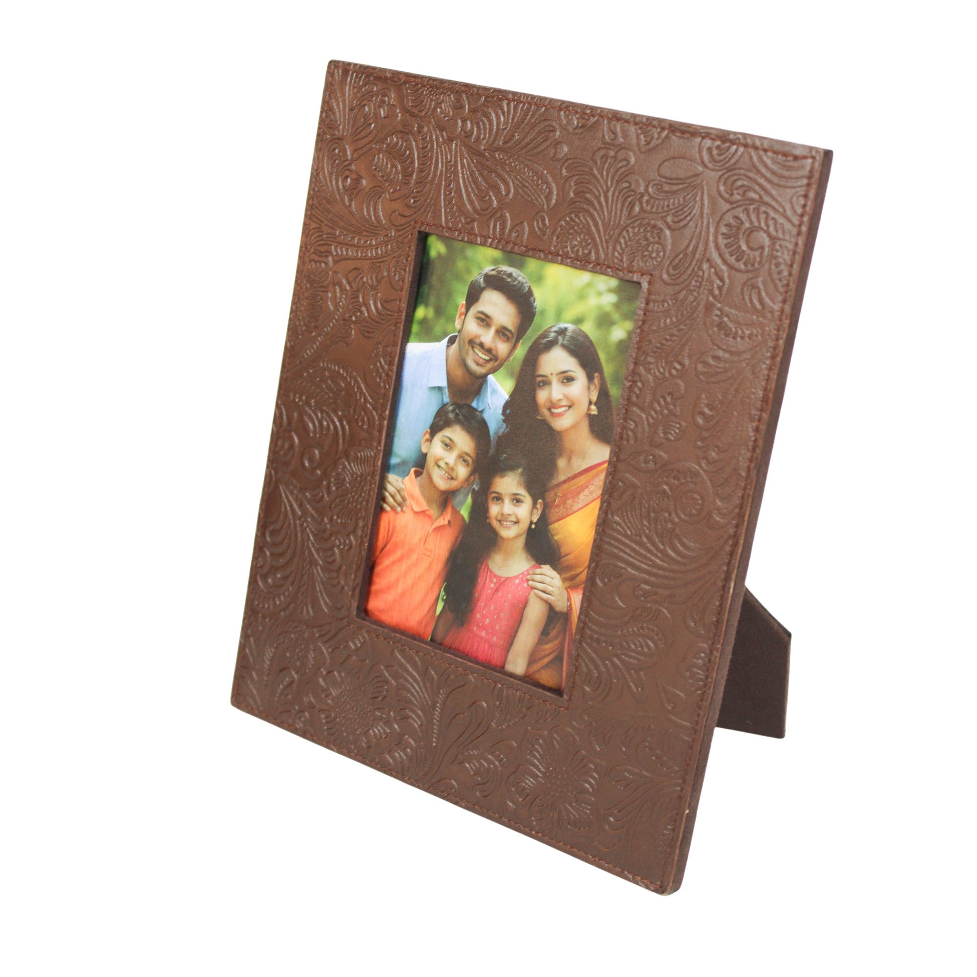 Heritage Cocoa Embossed Floral Photo Frame