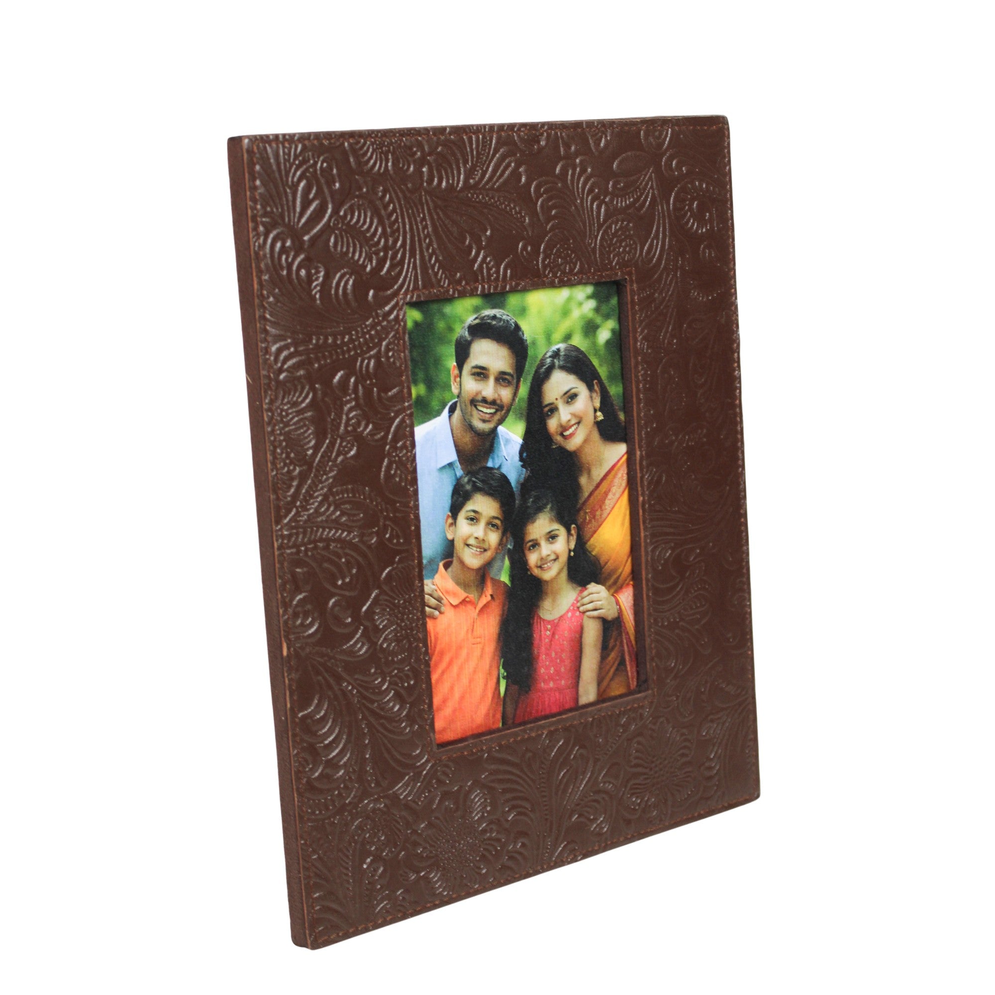 Heritage Cocoa Embossed Floral Photo Frame