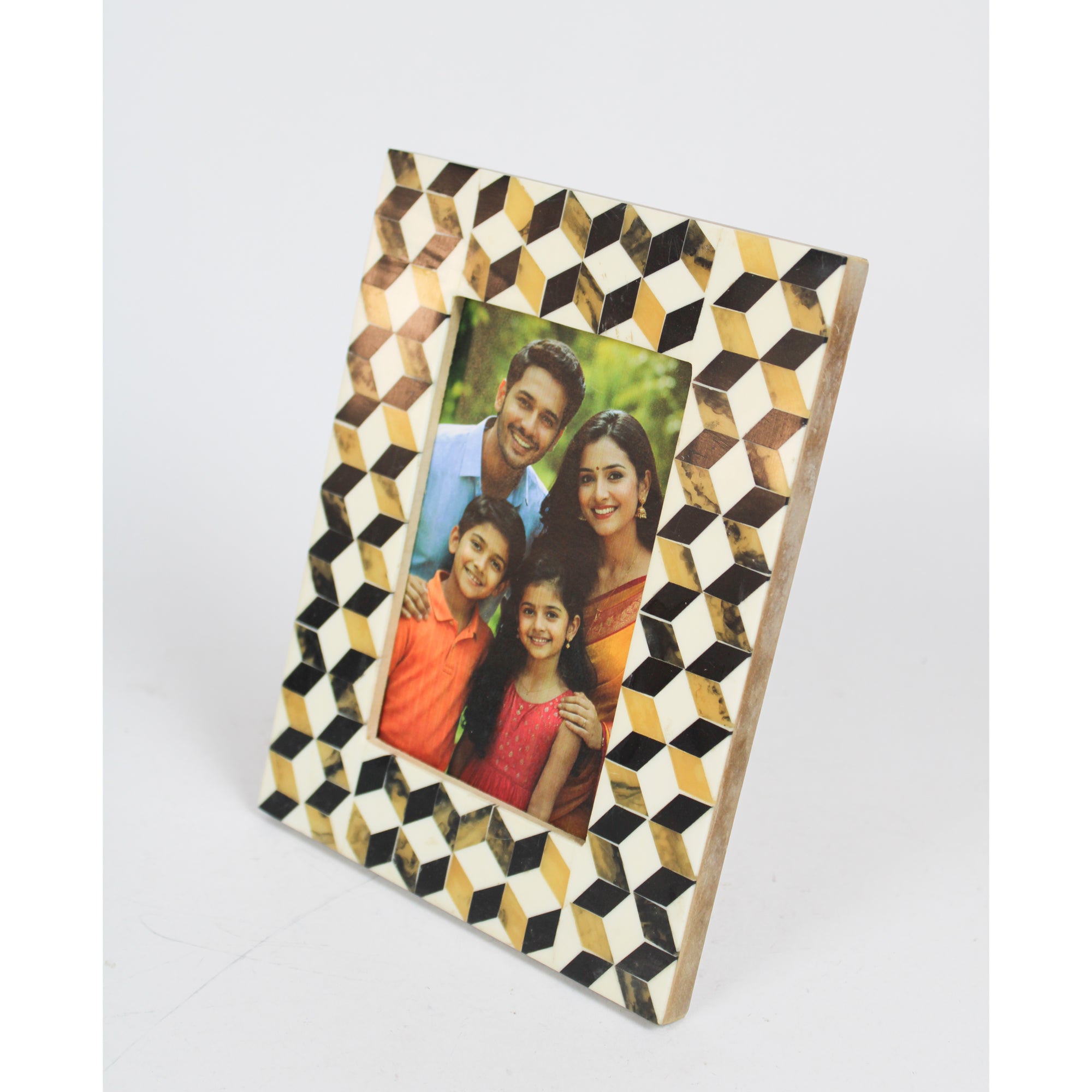 Optical Illusion Geometric Inlay Photo Frame