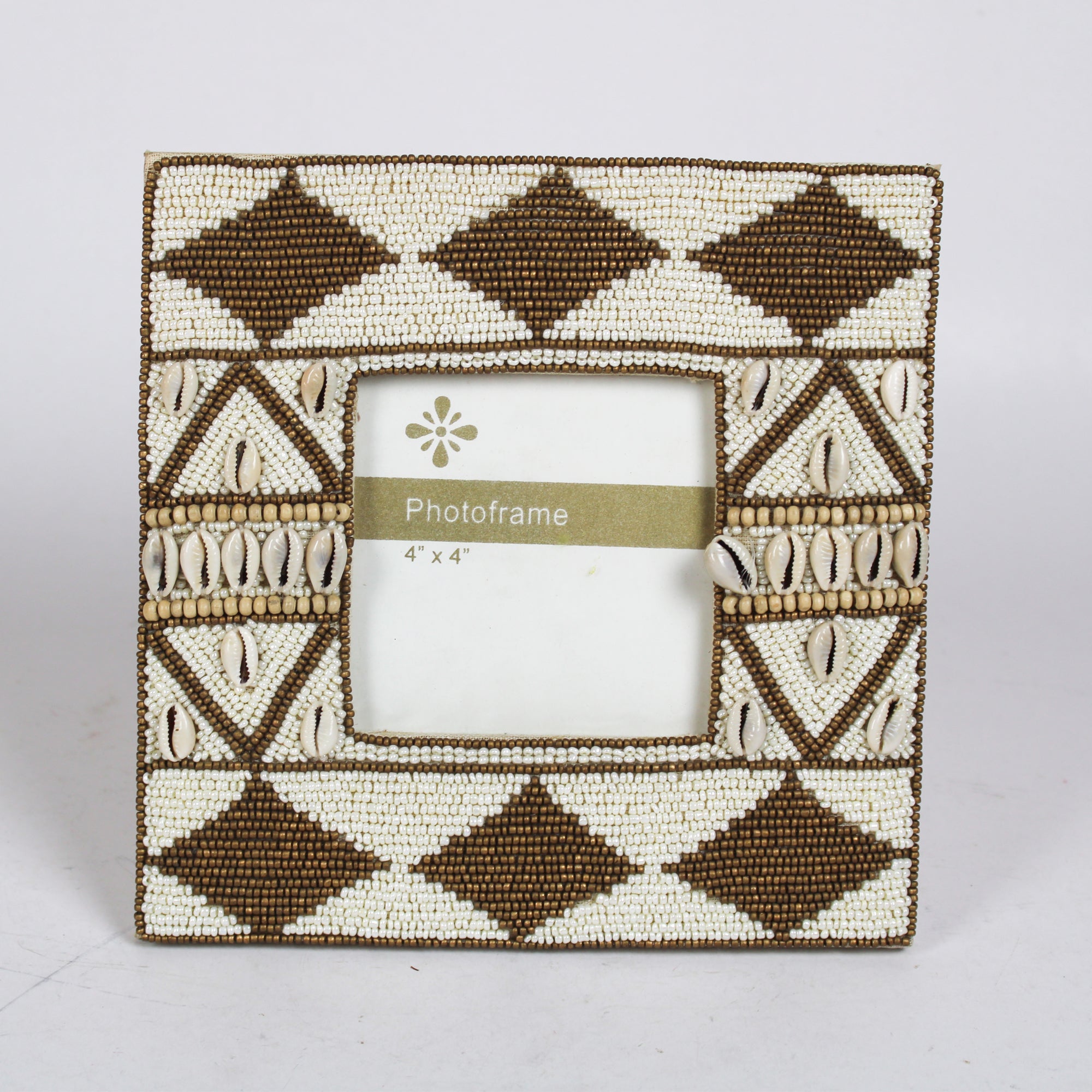 Hand-Beaded Artisan Photo Frame