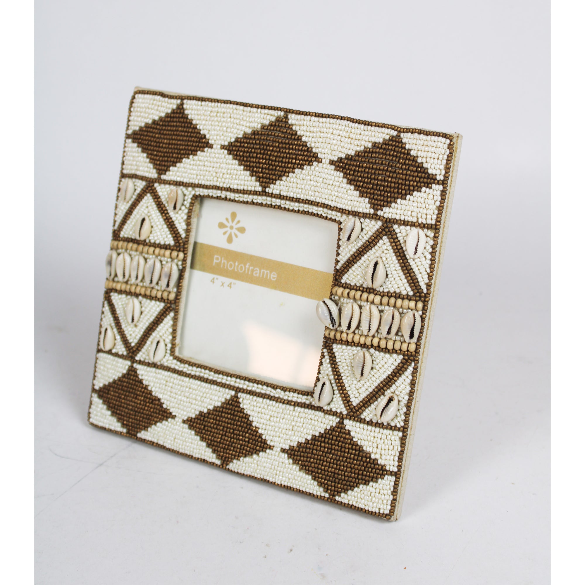 Hand-Beaded Artisan Photo Frame