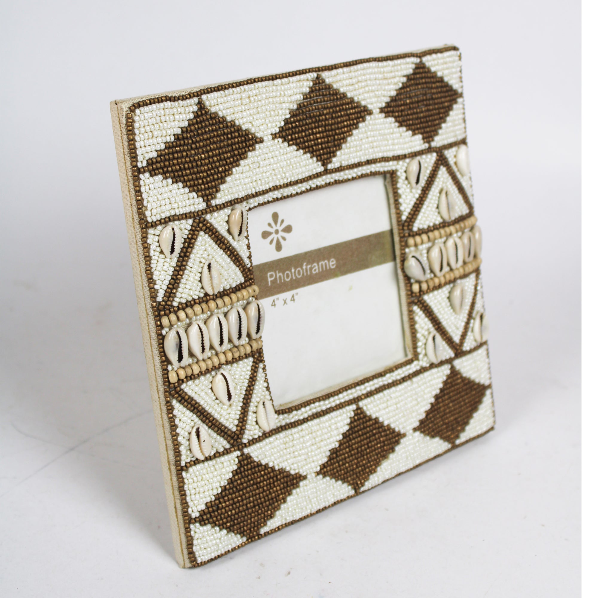 Hand-Beaded Artisan Photo Frame