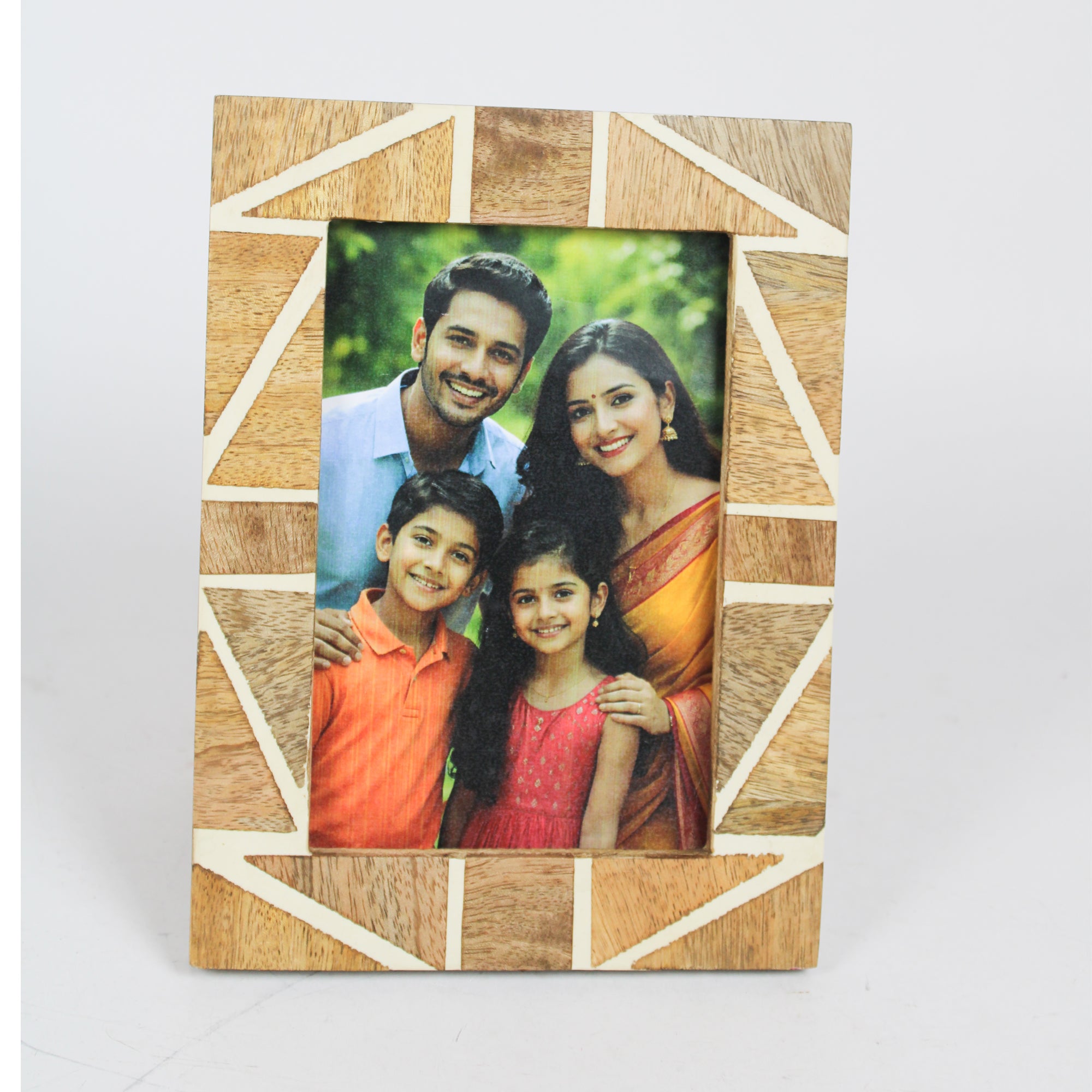 Artisan Handcrafted Geometric Inlay Photo Frame