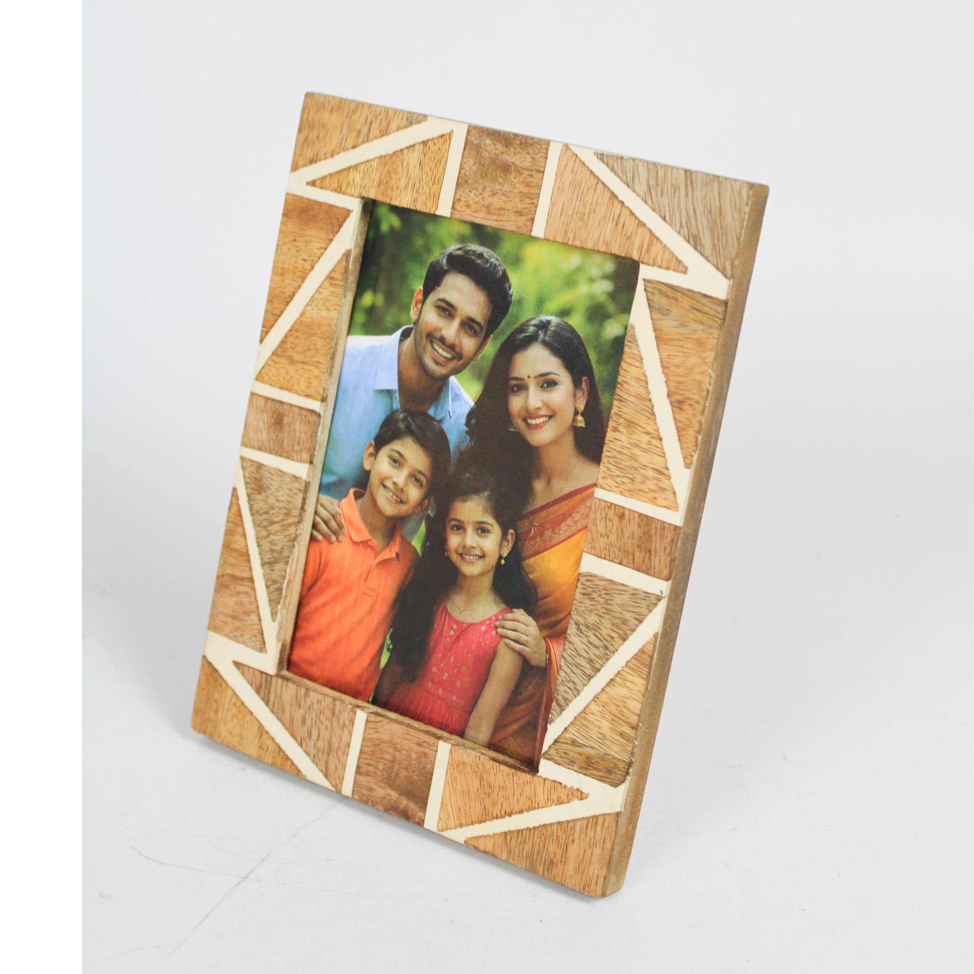 Artisan Handcrafted Geometric Inlay Photo Frame