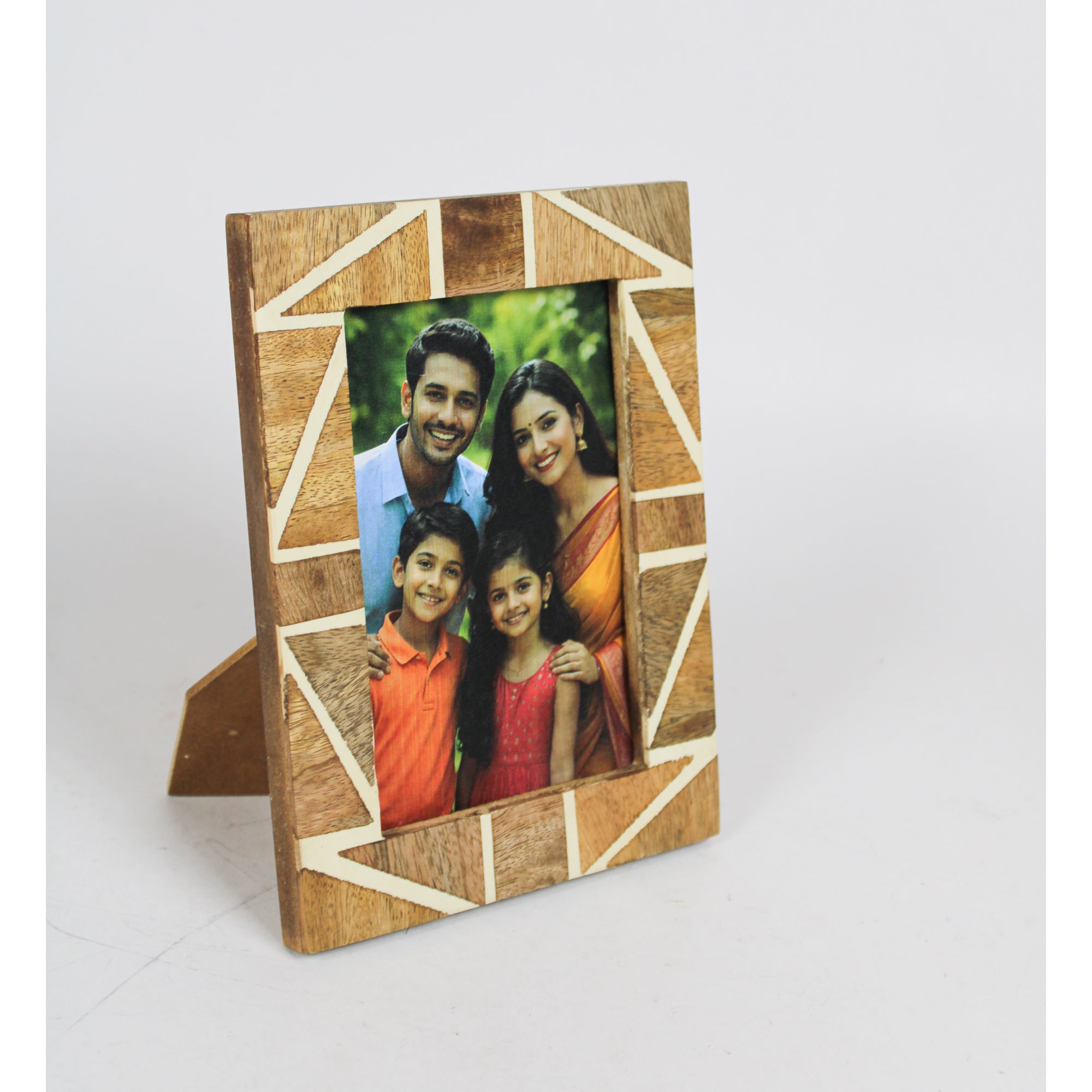 Artisan Handcrafted Geometric Inlay Photo Frame