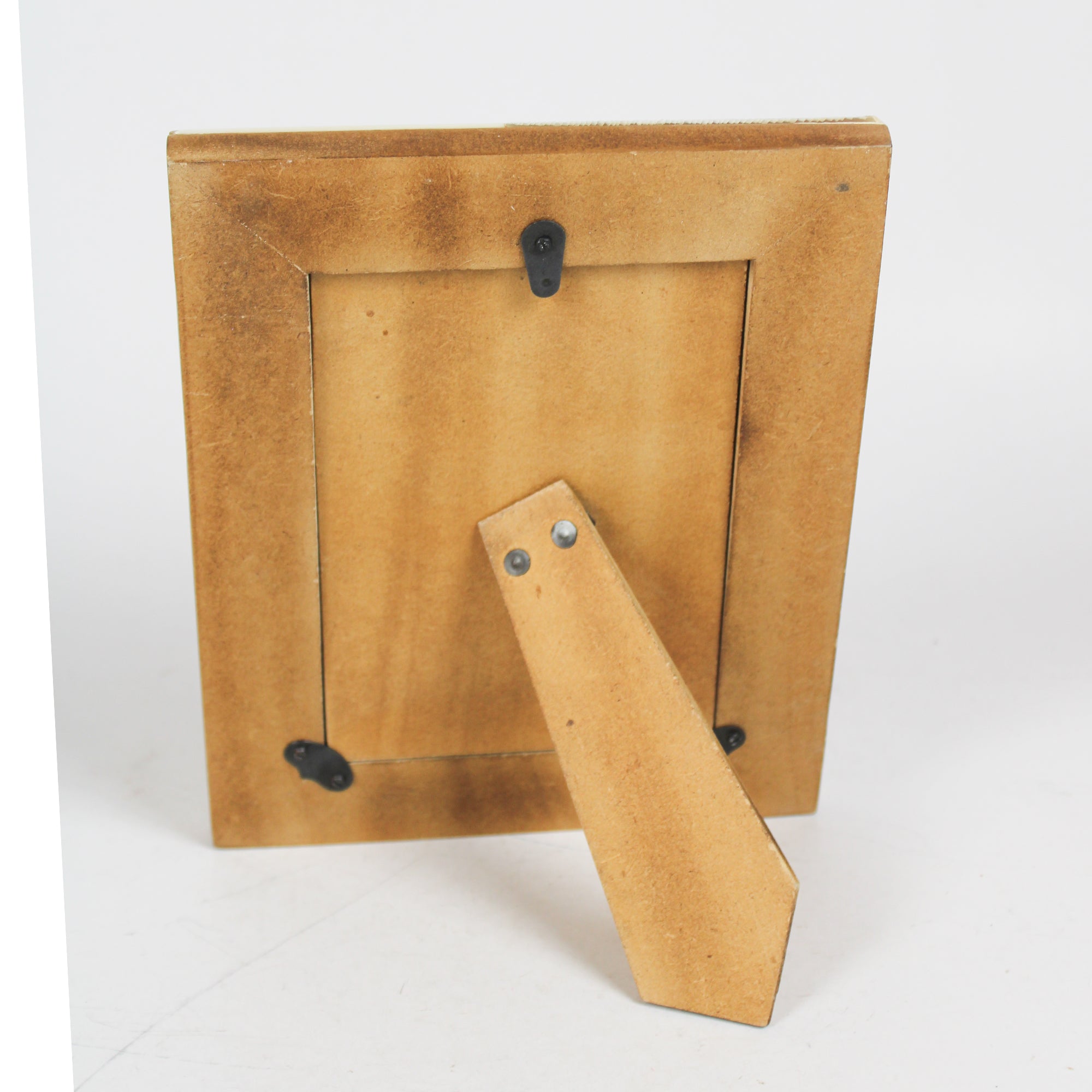 Artisan Cream Resin & Ribbed Metal Inlay Photo Frame