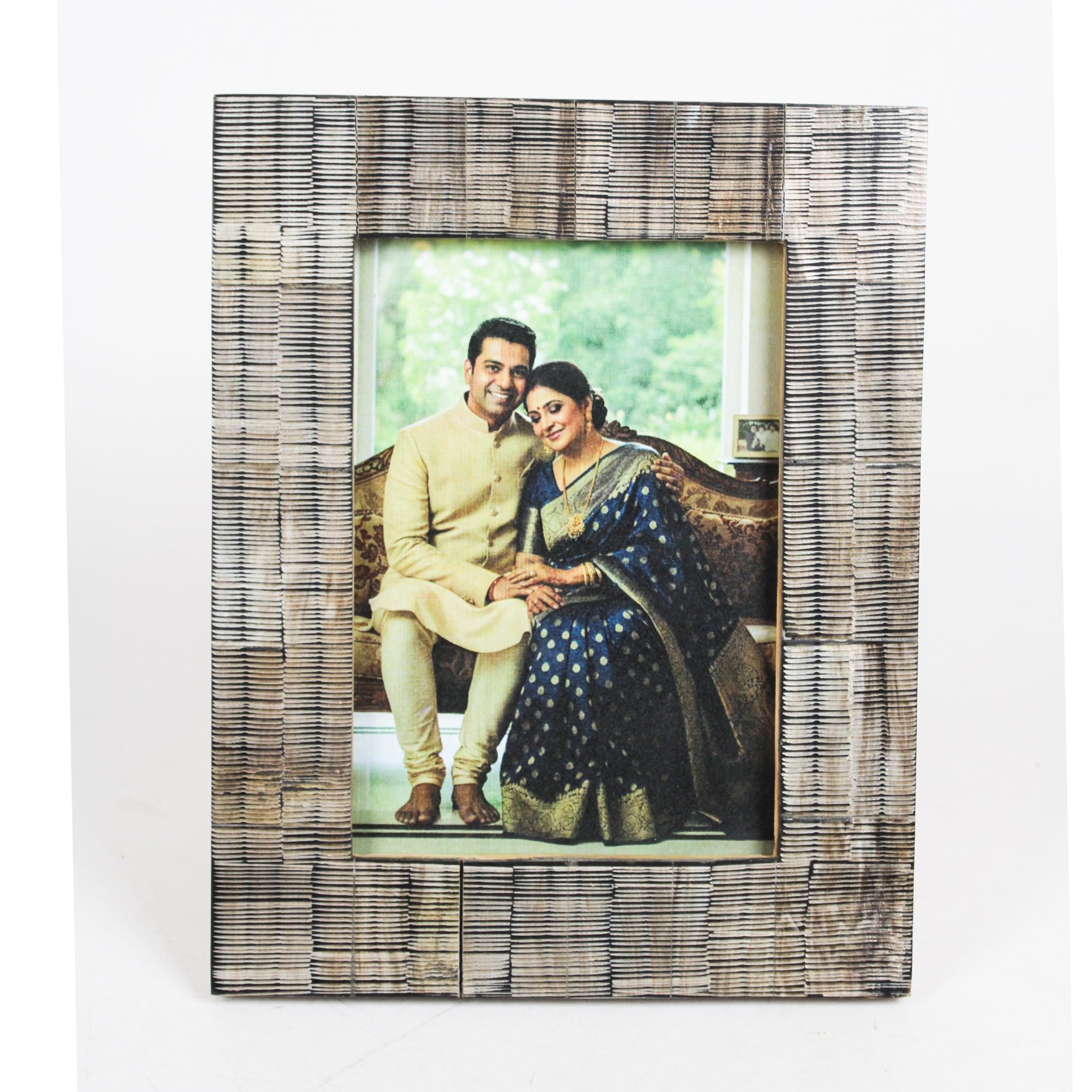 Handcrafted Slate Grey Textured Photo Frame