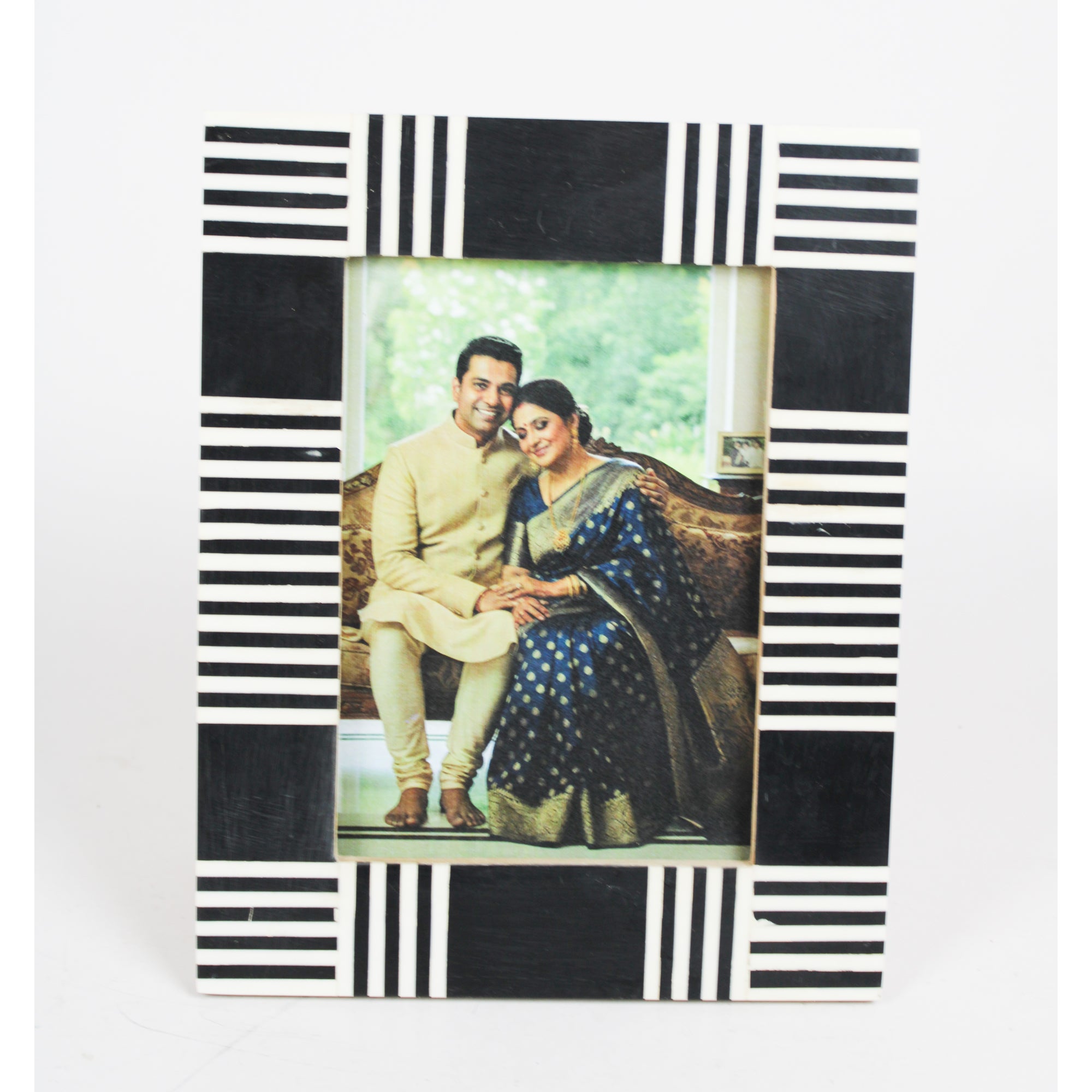Handcrafted Bold Monochrome Geometric Photo Frame