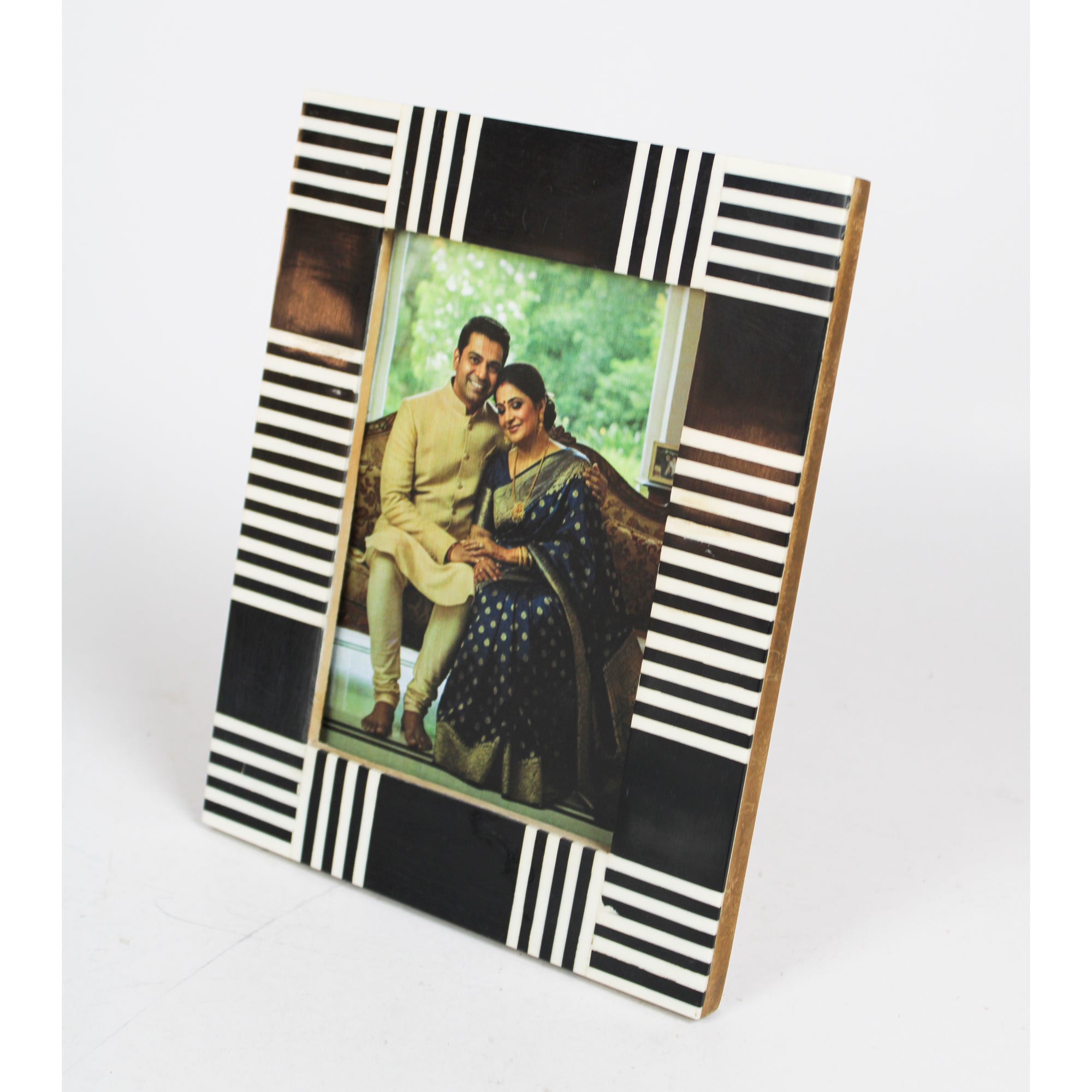Handcrafted Bold Monochrome Geometric Photo Frame