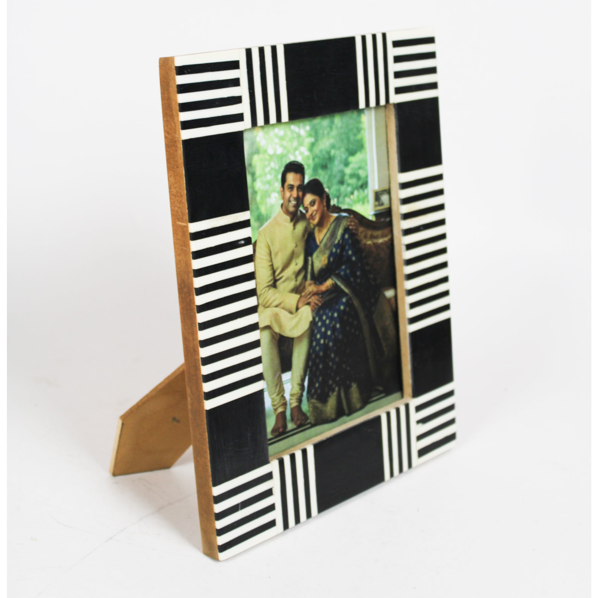 Handcrafted Bold Monochrome Geometric Photo Frame
