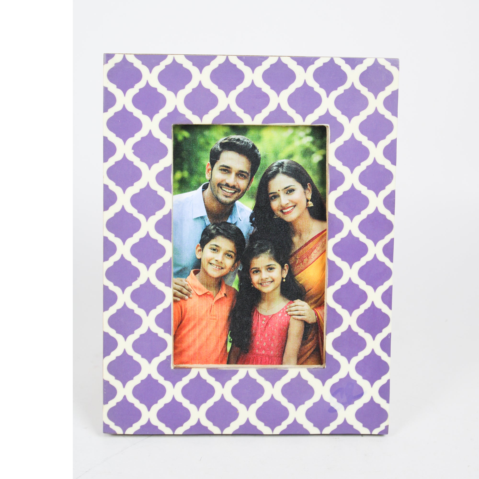 Handcrafted Purple Moroccan Lattice Photo Frame