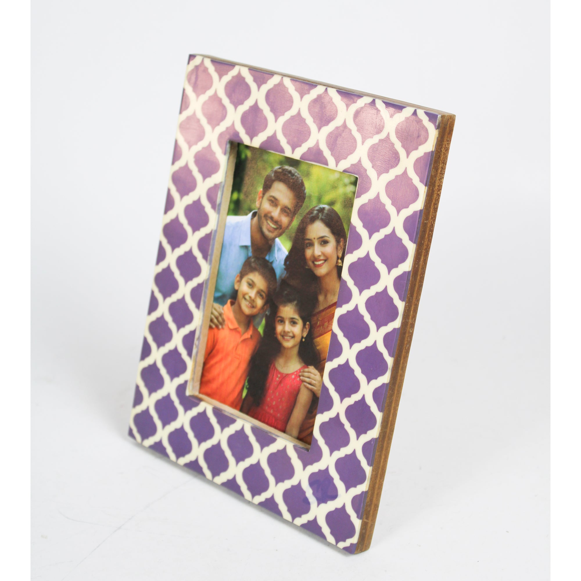 Handcrafted Purple Moroccan Lattice Photo Frame