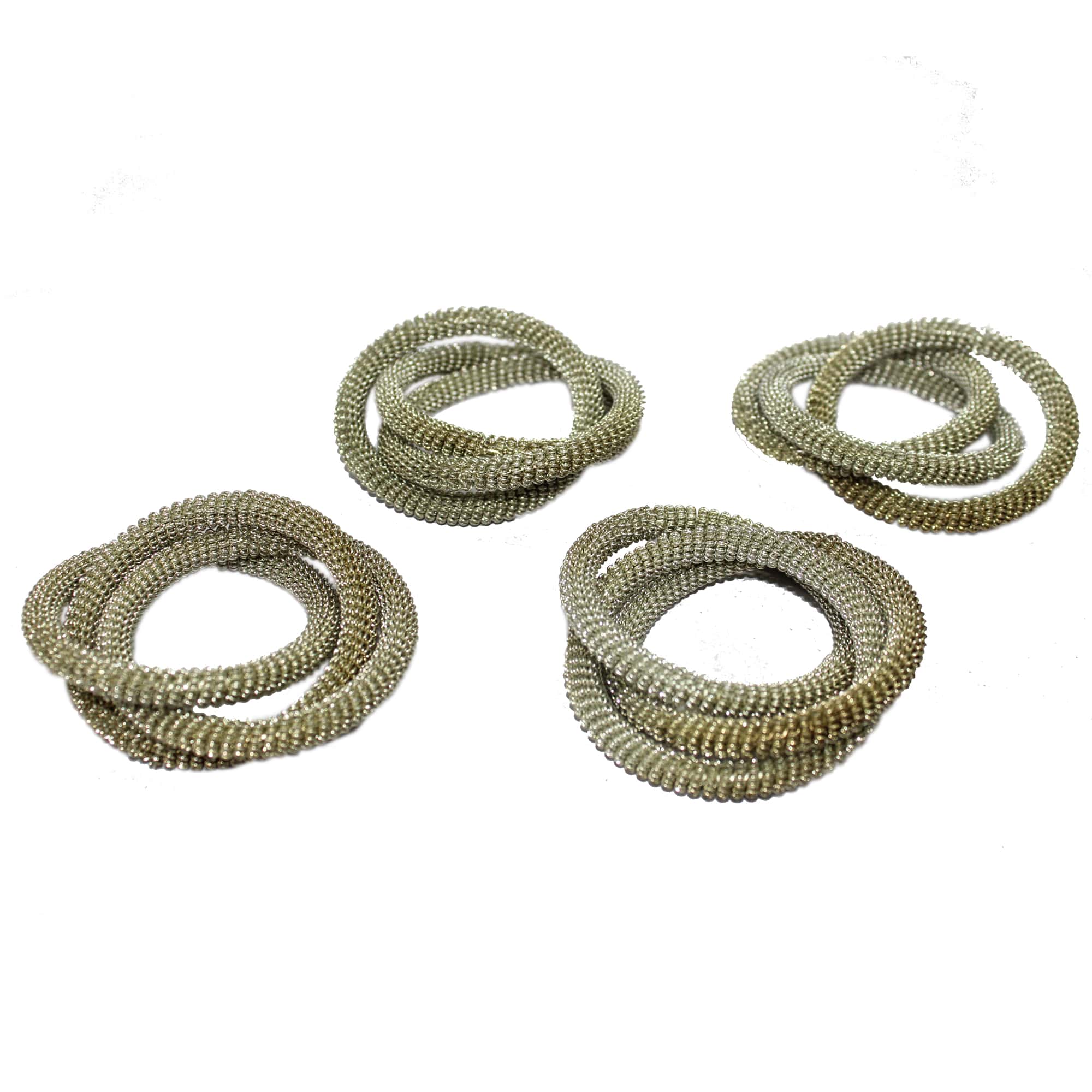 Silver Color Interlocking Napkin Rings for Dining Table Set of Four