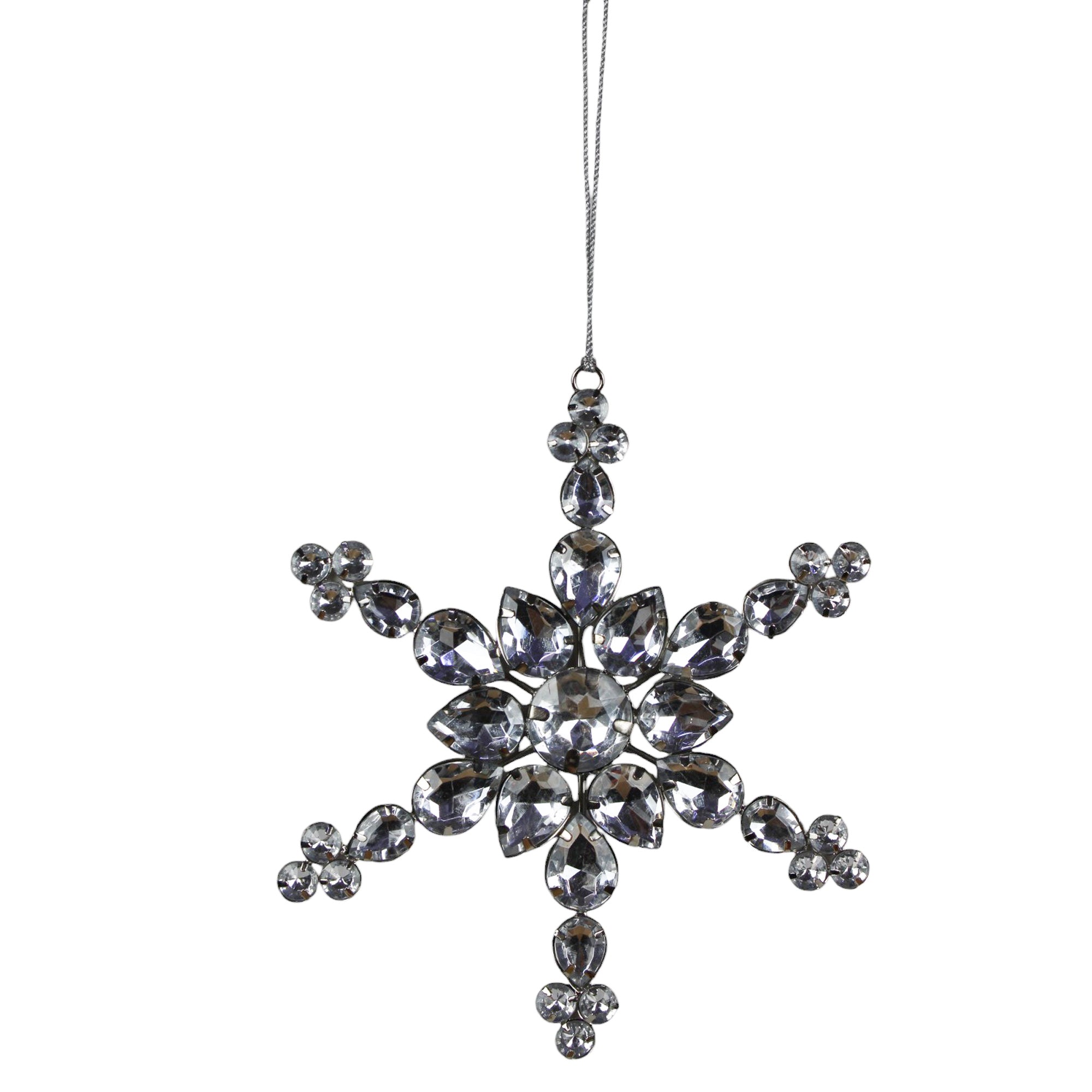 Jeweled Snowflake Shaped Christmas Ornament