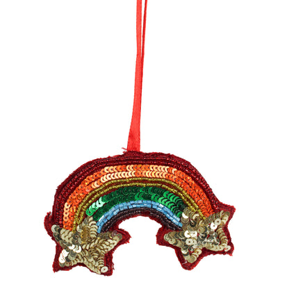 Rainbow Shaped Christmas Hanging Ornament