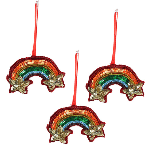 Rainbow Shaped Christmas Hanging Ornament