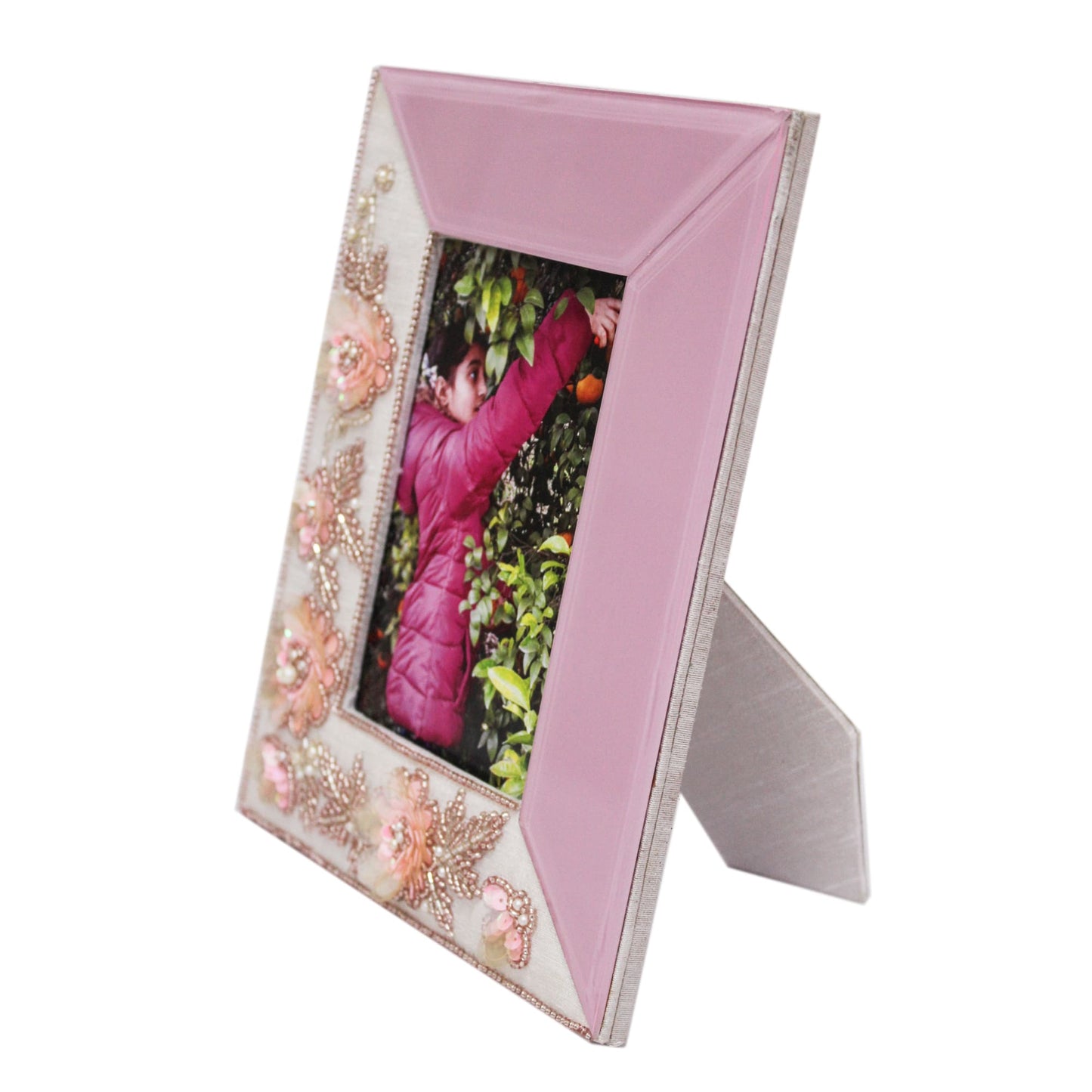 Glass & Printed Fabric Picture Frame