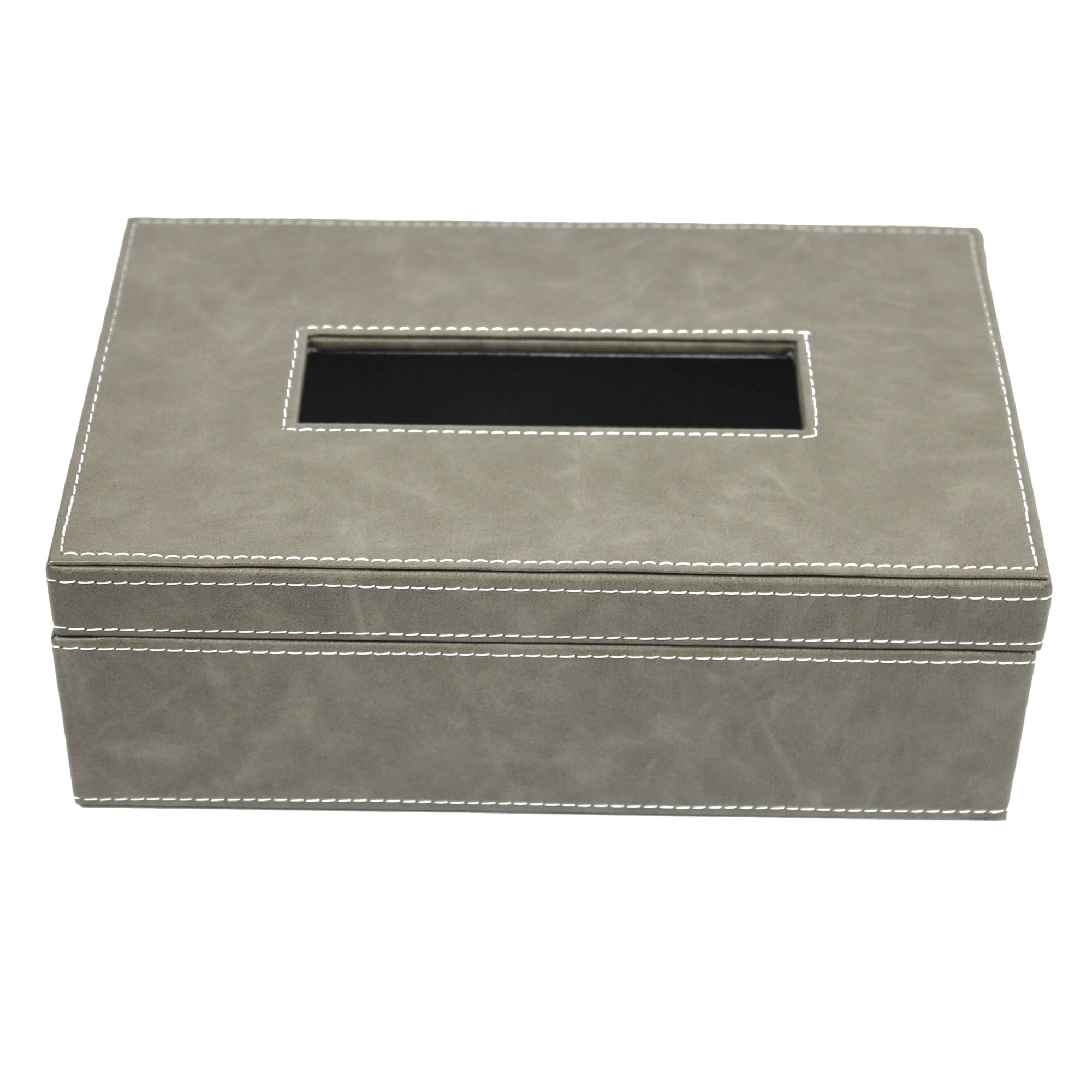 Elegant Faux Leather Desk Organizer Set with Tissue Box, Coaster set and Utility Tray
