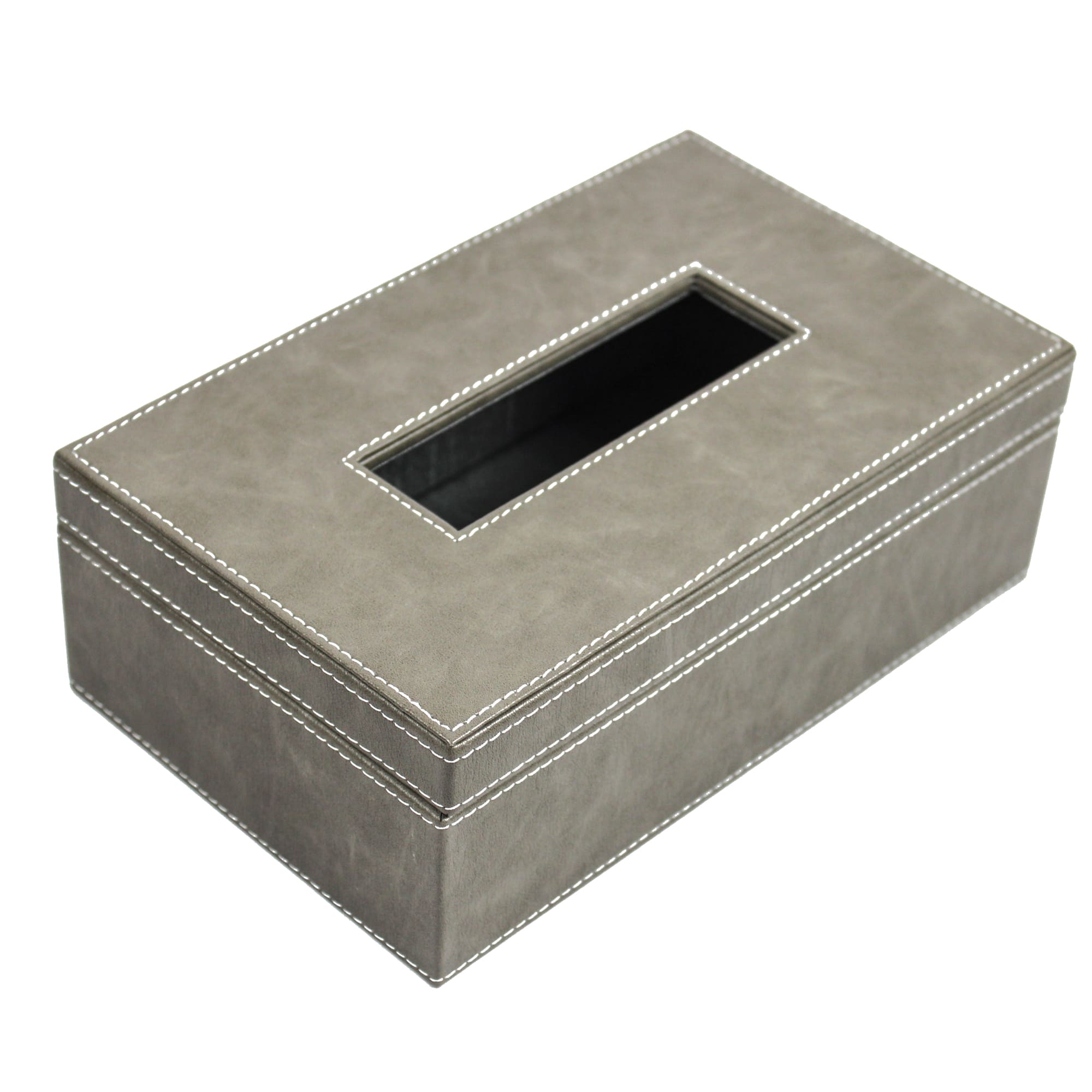 Elegant Faux Leather Desk Organizer Set with Tissue Box, Coaster set and Utility Tray