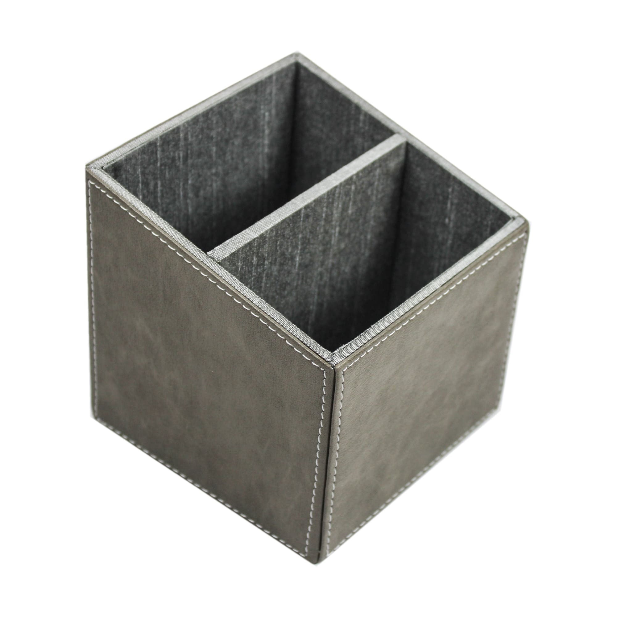 Elegant Faux Leather Desk Organizer Set with Tissue Box, Coaster set and Utility Tray