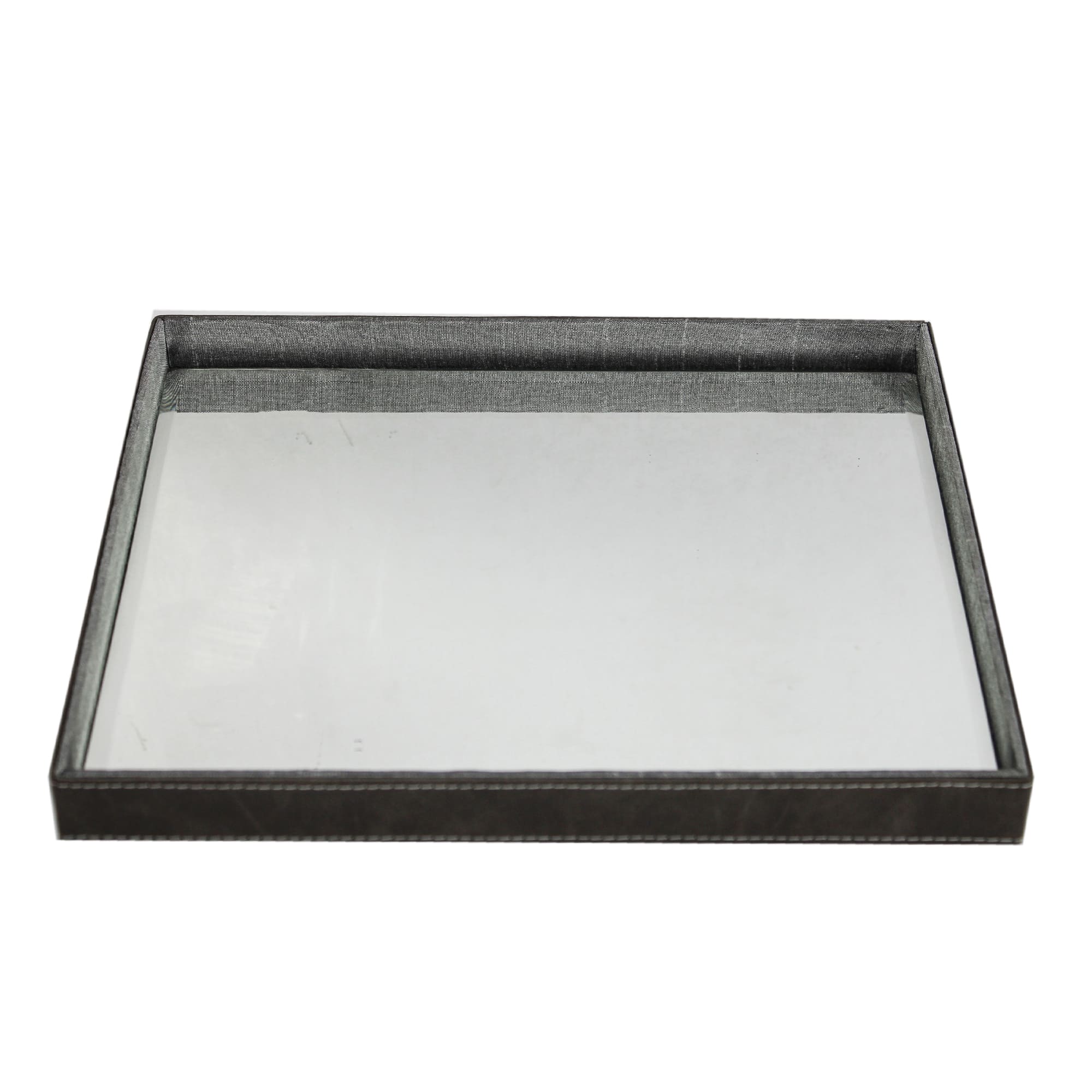 Elegant Faux Leather Desk Organizer Set with Tissue Box, Coaster set and Utility Tray