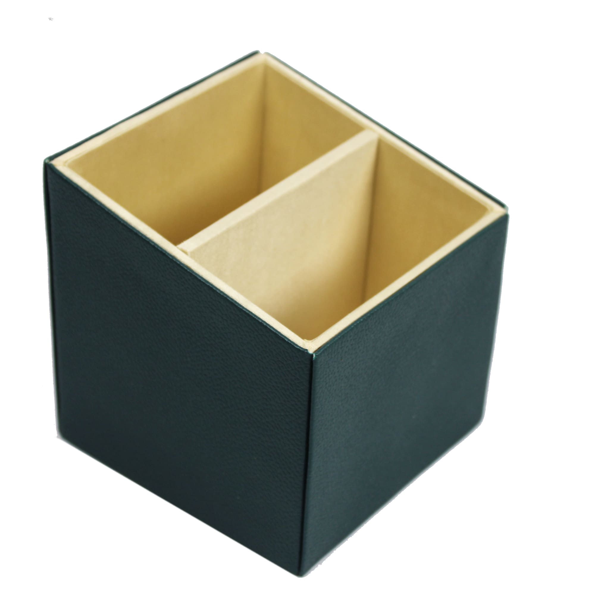 Elegant Green Faux Leather Desk Organizer Set with Tissue Box, Coaster set and Utility Tray