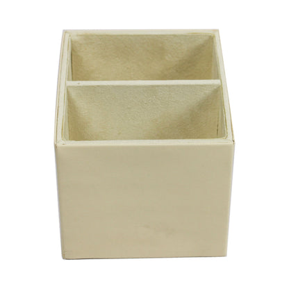 Ivory Colour Leatherette Hamper of 4 Articles