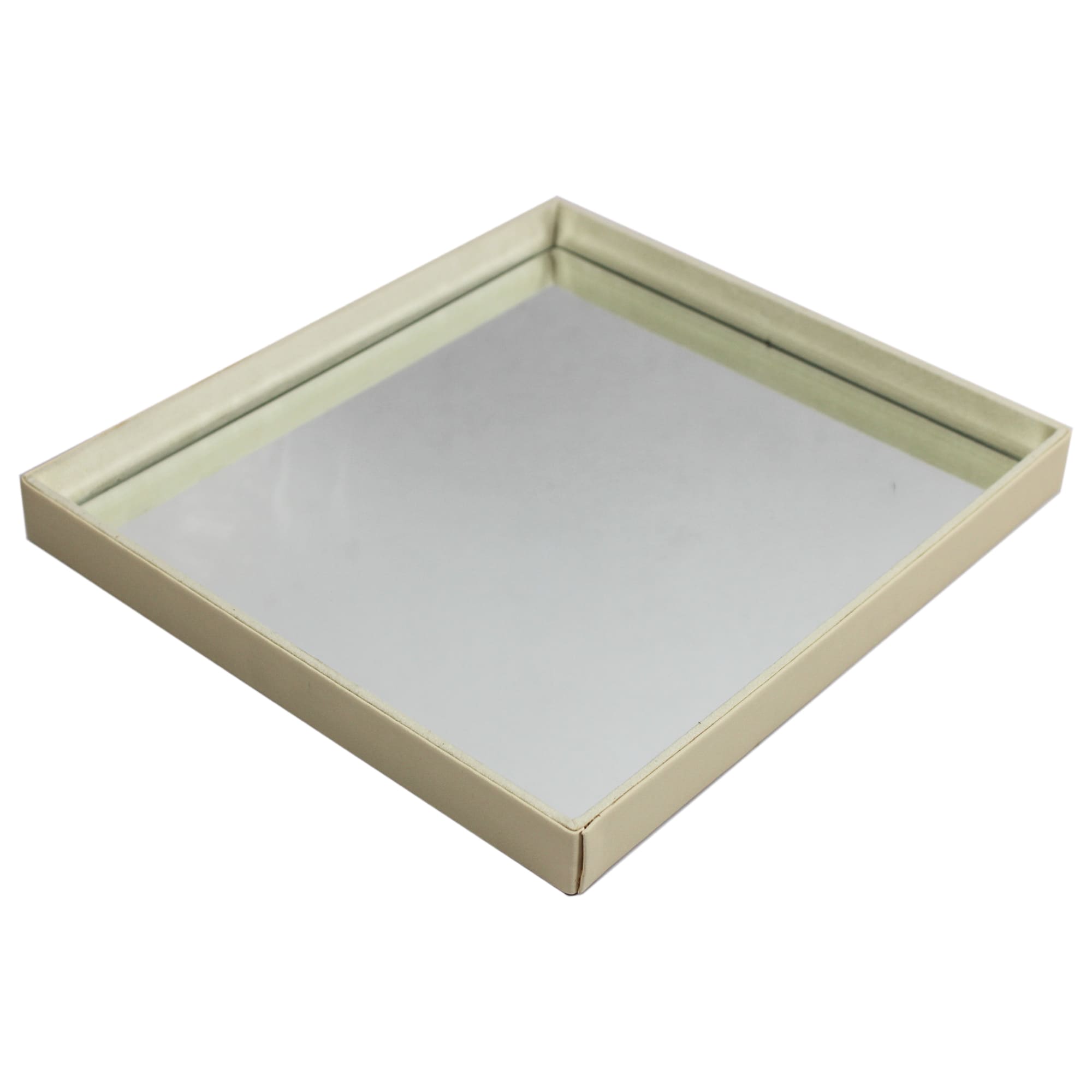 Elegant Ivory Faux Leather Desk Organizer Set with Tissue Box, Coaster set and Utility Tray